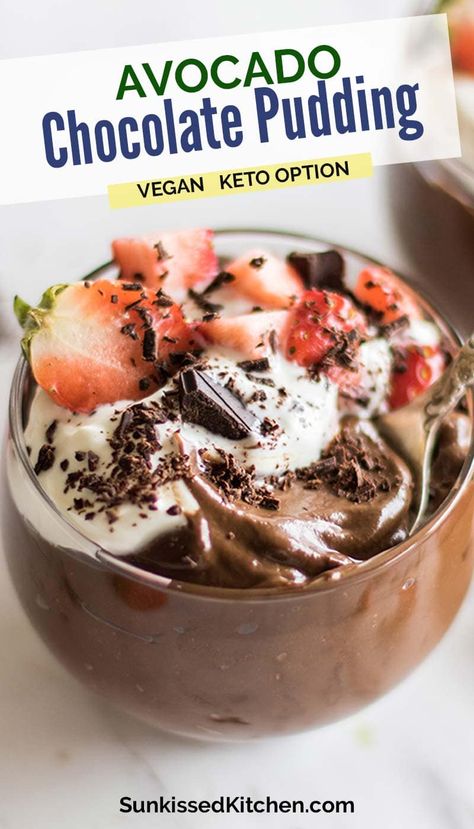 Avocado Chocolate Pudding Avacado Chocolate Pudding, Chocolate Avocado Pudding, Vegan Chocolate Pudding, Avocado Chocolate Pudding, Avocado Pudding, Vegetable Recipe, Chocolate Avocado, Avocado Chocolate, Vegan Keto