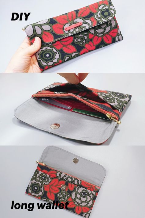 Handmade Wallet Fabric, Diy Wallets For Women Sewing Patterns, Fabric Bifold Wallet Pattern Free, Wallet Tutorial Free Pattern, Simple Wallet Pattern, Wallets For Women Diy, Wallet Diy Pattern, Fabric Wallets Diy Free Pattern, Long Wallet Pattern Pdf Free