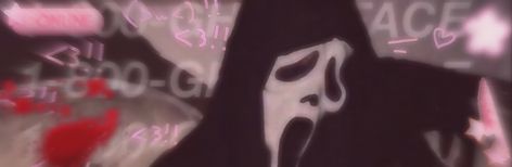 Ghostface Twitter Header, Cutecore Twitter Header, Ghostface Gif, Pink Ghostface, Twitter Header, Scream, Gif, Twitter, Pink