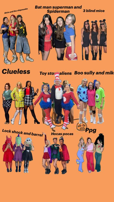 Iconic Duos Outfits Spirit Week, Dynamic Duos Spirit Week, Duo Halloween Costumes Funny, Funny Duo Costumes, Iconic Duos Costume, Halloween Costumes Funny, Iconic Duos, Trio Halloween Costume, Costumes Funny