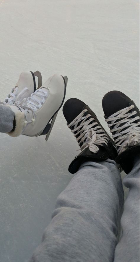 Hockey And Figure Skating Couples, Figure Skater X Hockey Player, Ice Skating Wallpaper, Hannah And Garrett, Ice Hockey Aesthetic, Max X Bradley, Ice Skating Hockey, Skater Core, Cash Book