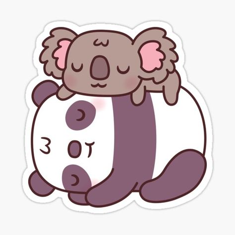 "Cute Sleeping Panda And Koala Bear" Sticker for Sale by rustydoodle Panda And Koala, Sleeping Panda, Bear Sleeping, Weird Drawings, Drawing Cartoon Faces, Bear Sticker, Drawing Cartoon, Cartoon Faces, Diy Phone