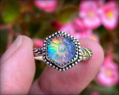 Opal Rings – LE Jewelry Designs Luxury Handmade Artisan Opal Ring, Opal Jewelry Rings, Luxury Iridescent Rings For Wedding, Iridescent Crystal Ring, Luxury Iridescent Opal Ring As Gift, Purple Opal Wedding Ring, Handmade Luxury Opal Ring, Luxury Iridescent Opal Ring, Luxury Handmade Heirloom Opal Ring