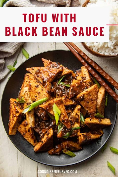 Fermented Black Bean Sauce, Black Bean Tofu Recipe, Chakra Foods, Fermented Soybeans, Black Bean Sauce Recipe, Vegan Entree Recipes, Ground Beef And Cabbage, Vegan Stir Fry, Vegan Chinese