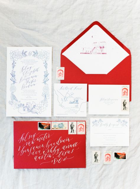 The Vault: Curated & Refined Wedding Inspiration - Style Me Pretty Colorful Outdoor Wedding, West Texas Wedding, Red Wedding Invitations, Red Wedding Decorations, Stationery Inspiration, Botanical Gardens Wedding, Invitation Inspiration, Fun Wedding Invitations, Red Wedding