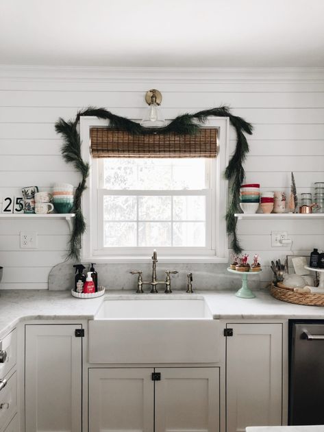 Anthro Christmas, Christmas Kitchens, Garvin And Co, Jessica Garvin, Farmhouse Christmas Kitchen, Holiday Break, Boho Christmas, Kitchen Window, Christmas 2019