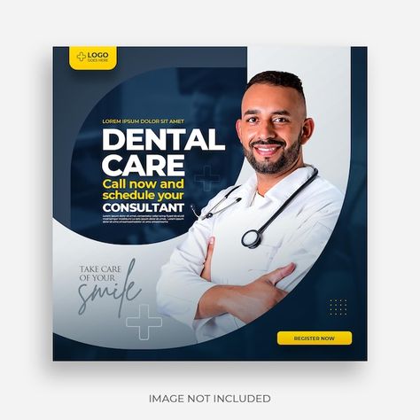 Dental Marketing Social Media, Health Banner, Healthcare Ads, Poster Design Kids, Banner Web, Church Poster Design, Social Media Post Template, Billboard Design, Medical Dental