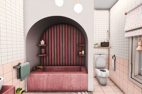 Ts4 Bathroom Cc, Bathroom Sims 4, House Cc Sims 4, Sims 4 Bathroom Cc, Sims Houses Ideas, Sims Bedroom, Sims Interior Design, Sims 4 Infant, Sims Interior