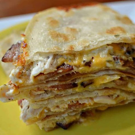 Chicken Bacon Ranch Quesadilla, Bacon Ranch Quesadilla, Quesadilla Chicken, Small Town Woman, Ranch Recipe, Quesadilla Recipes, Rotisserie Chicken Recipes, Chicken Bacon Ranch, Bacon Ranch