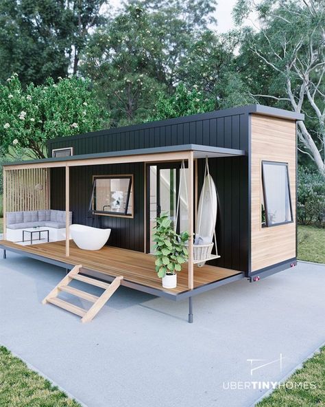 Suffolk Tiny House Sleeps Two in its Practical and Spacious Interior Minimalist Tiny House, Container Shops, Diy Tiny House Plans, Garage Apartment Floor Plans, Mobil Homes, Tiny House Australia, House Plans For Sale, Diy Tiny House, Cabin Tiny House