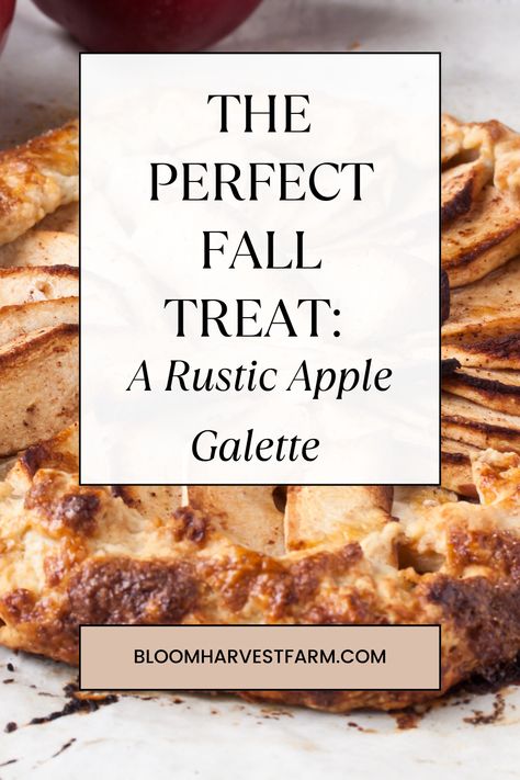 Welcome fall with this delicious apple galette! A flaky homemade crust cradles tender cinnamon-sugar apples, making this rustic dessert the perfect way to enjoy seasonal produce and cozy up on cooler days. Rustic Apple Galette Tart Recipes, Cozy Fall Baking, Rustic Apple Galette, Apple Galette Recipe, Cinnamon Sugar Apples, Homemade Crust, Rustic Dessert, Apple Galette, Harvest Farm