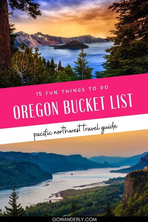 List of 15 must-see attractions and activities for travelers visiting Oregon. Grants Pass Oregon Things To Do, Oregon Vacation Ideas, Oregon In November, Ecola State Park Oregon, Oregon Road Trip Itinerary, Oregon Bucket List, Things To Do In Oregon, Grants Pass Oregon, Oregon Trip