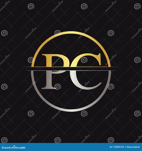 Pc Logo Design, Pc Logo, Line Graphic, Logo Design Illustration, Initial Monogram, Vector Template, Letter Logo Design, Type Design, Screen Savers