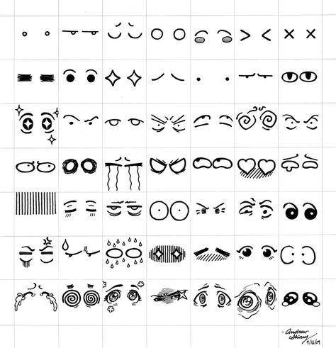 Inkblot Cartoon, Inkblot Art, School Doodles, رسم كاريكاتير, Expression Sheet, Eye Expressions, Drawing Face Expressions, Comic Tutorial, Expressive Eyes