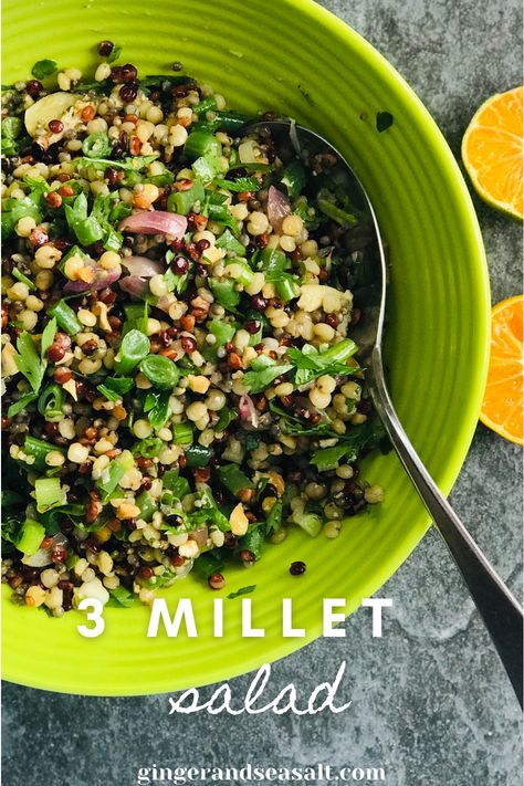 Millet Salad Recipes, Millet Salad, Salad Types, Salads Vegan, Gourmet Salad, Candida Diet Recipes, Grain Recipes, Millet Recipes, Paleo Salads