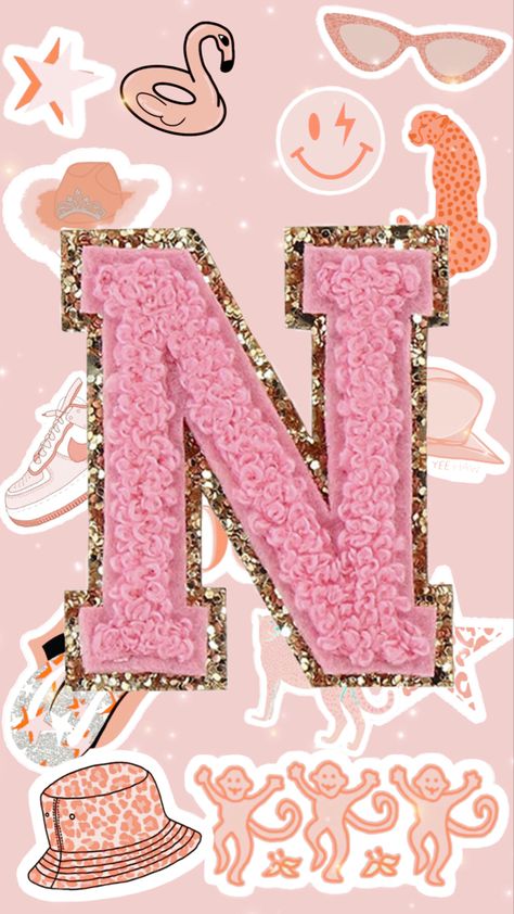 Letter N Wallpaper, Aes Wallpaper, N Letter, Deco Salon, Preppy Wallpaper, Pinturas Disney, Letter N, Pink Wallpaper Iphone, Pink Wallpaper