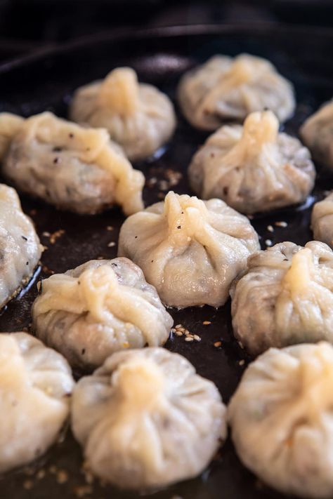 Chinese Mushroom Dumplings with Sweet Chili Ginger Sesame Sauce | halfbakedharvest.com #dumplings #potstickers #chinese