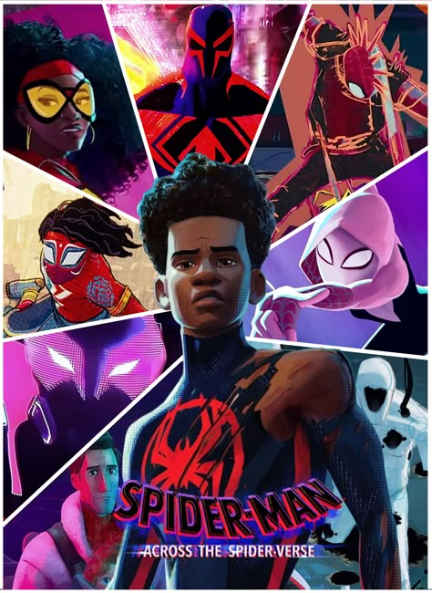 High-resolution artwork featuring the main characters from Spider-Man: Across the Spider-Verse, including Miles Morales, Gwen Stacy, Peter B. Parker, Miguel O'hara, Hobie Brown and other beloved characters. Miles Morales Gwen Stacy, Spider Man Across The Spiderverse, Peter B Parker, Easy Graffiti, Marvel Art Drawings, Graduation Cap Decoration Diy, Hobie Brown, Spider Punk, Spider Man Across The Spider Verse