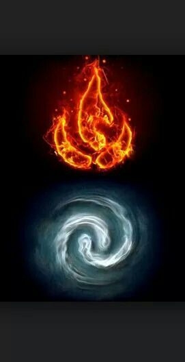 Wind And Fire Tattoo, Fire Sign Tattoos, Fire And Air Tattoo, Fire And Ice Wallpaper, Ice Tattoo, Fire And Ice Dragons, Drawing Flames, Ice Drawing, Fire And Air