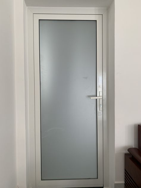 Glass Door Washroom, Door For Bathroom Small Spaces, Pvc Bathroom Door Design India, Washroom Door Ideas, Washroom Door Design For Home, Pvc Door Design Modern, Wc Door Design, Aluminum Doors Design For Bathroom, Bathroom Gate Design