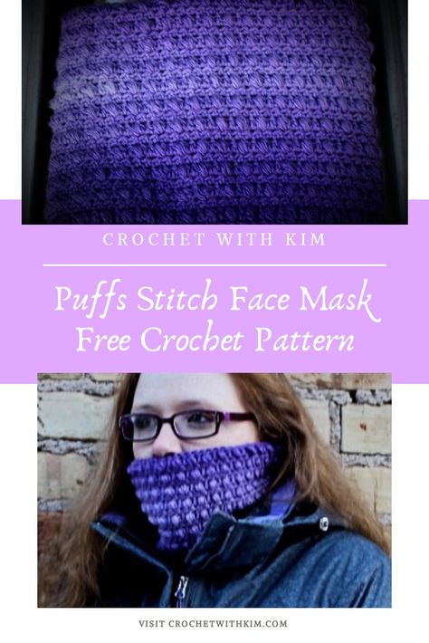 Free crochet pattern for a puff stitch crochet face mask. This crochet face mask works up quickly and watching the texture work up is super funny this crochet face mask is super thick and cozy great for winter months. This crochet face mask works up beautifully with self striping or ombre yarns but solid colored yarns look great as well and really makes the texture pop. These crochet face masks are great to make for matching your crochet winter items and can be fantastic crochet gifts ideas! Crochet Therapy, Crochet Face Mask, Thanksgiving Pattern, Crochet Craft Fair, Crochet Queen, Puff Stitch Crochet, Winter Items, Yarn Creations, Crochet Wearables