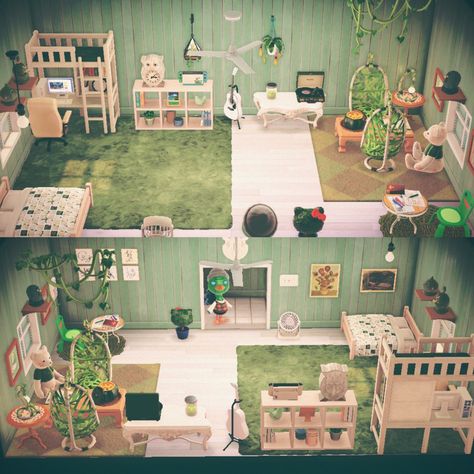 Animal Crossing Happy Home Paradise, Acnh Hhp, Acnh House, Happy Home Paradise, Paradise Plant, Green Interior Design, Green Cute, Green Home, Aesthetic Inspiration