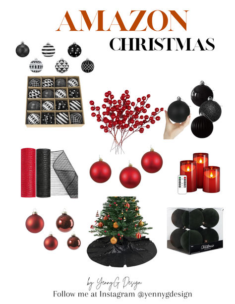 This holiday season, why not break the mold and add a striking twist to your festive decor? These stunning black and red ornaments are the perfect blend of classic elegance and modern flair. 🖤❤️ Black Red Gold Christmas Decor, Black Red And Gold Christmas Tree, Red Black And White Christmas Decor, Black And Red Christmas Decor, Red And Black Christmas Decor, Black Christmas Decor, Black And Red Christmas, Red And Black Christmas, Red Gold Christmas