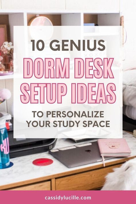 Prepare to personalize your study space with these genius dorm desk setup ideas. From dorm desk decor ideas to organizers, make your dorm room desk a reflection of your style and personality with these college dorm desk ideas. Tap here to check out these cute dorm room desk ideas now! College Dorm Desk Ideas, Dorm Desk Setup, Dorm Room Desk Ideas, Dorm Desk Ideas, Room Desk Ideas, Dorm Desk Decor, Dorm Desk Organization, Dorm Room Setup, Desk Setup Ideas