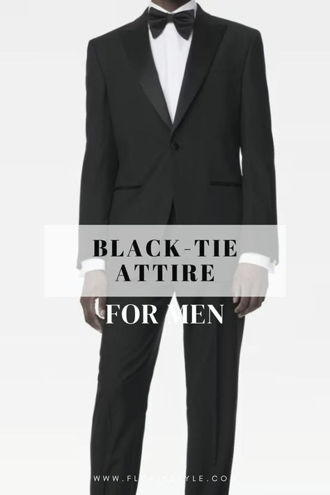 Explore our expert tips on black-tie attire for men. Find out how to create the ideal outfit for weddings and formal events, with advice on navigating the black-tie dress code across different seasons. Master your look for summer and fall with top menswear insights. Learn more at flopinstyle.com Evening Wear For Men, Neck Tie Outfit, Tie Outfits Men, Black Tie Dress Code, Formal Attire For Men, Navy Tuxedos, Tie Outfit, Black Tie Attire, Formal Dress Code