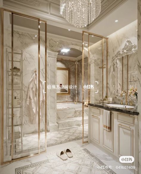 Fancy Bathroom Decor, Villa Bathroom, Lux Interior, Glam Closet, Aesthetic Interior Design, Dream Interior, Light Aesthetic, Life Status, Bathroom Decor Luxury