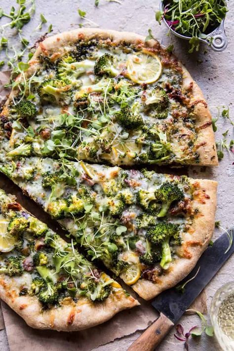 Whole Wheat Lemon Roasted Broccoli Pizza | halfbakedharvest.com #healthy #pizza #recipes #broccoli Cook Broccoli, Broccoli Pizza, Recipes Broccoli, Healthy Pizza Recipes, Whole Wheat Pizza, Healthy Pizza, Half Baked, Flatbread Pizza, Half Baked Harvest