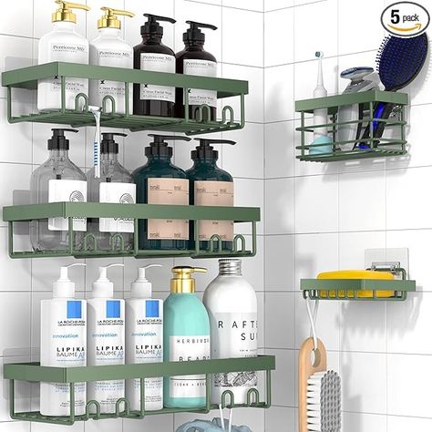 Black Bathroom Storage, Bathroom Corner Storage, First Apartment Essentials, Shower Rack, Bathroom Necessities, Organization Home, Shower Organization, Inside Decor, Rv Accessories