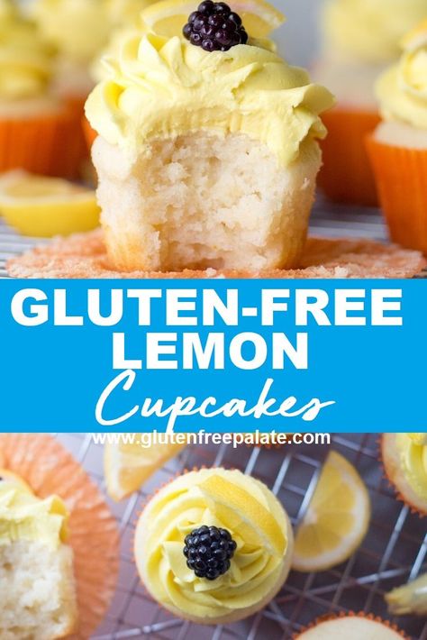 Best Lemon Cupcakes, Gluten Free Lemon Cupcakes, Cupcakes Lemon, Lemon Cupcake Recipe, Lemon Cupcake, Fruit Cupcakes, Cupcakes Easy, Cookies Gluten Free, Gluten Free Cupcakes