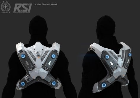 ArtStation - RSI EVA Jetpack, Cheyne Hessler Jetpack Concept Art, Futuristic Backpack, Robot Backpack Concept Art, Futuristic Jetpack Concept Art, Space Helmet Design Concept Art, Sci Fi Jetpack Soldier, Star Citizen, Drawing Base, Zbrush