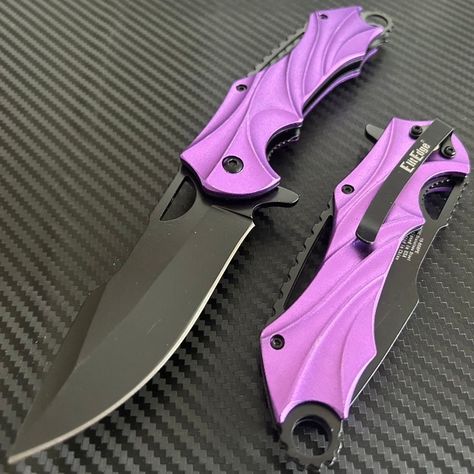 "* 8.5\" Purple Military Tactical Cool Knife Spring Assisted Open Blade Folding Pocket knife. Hunting, Camping, Cute Knife. Cool Knives. *Great Gift For: excellent husband wife gift Wedding gift Father's Day gift Mother's Day gift Birthday Gift Groomsmen gift Christmas gift Luxury Gifts For Men Anniversary gift for husband *Handle Detail: 5\" Purple Stainless Steel Metal Handle with Glass Breaker. *Blade Detail: 3.5\" Black Stainless Steel Even Blade. *Overall: 8.5 inches Spring Assisted Open Blade Folding Pocket Knife with Pocket Clip. *Welcome to Visit Our Etsy Store for More Pocket Knife Gift: https://www.etsy.com/shop/BladeDeals *Feedback, Disclaimer & Age Restrictions: Request to all the buyers, we strive for positive Feedback on all transactions. Your satisfaction is very important t Purple Pocket Knife, Cute Pocket Knife, Purple Knife, Cute Knife, Cool Knife, Gifts For Men Anniversary, Knife Aesthetic, High School Fashion, Luxury Gifts For Men