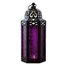 Purple Lantern, Moroccan Candles, Purple Gothic, Purple Candles, Hanging Candle, Backyard Canopy, Purple Table, Wedding Canopy, Blue Lantern