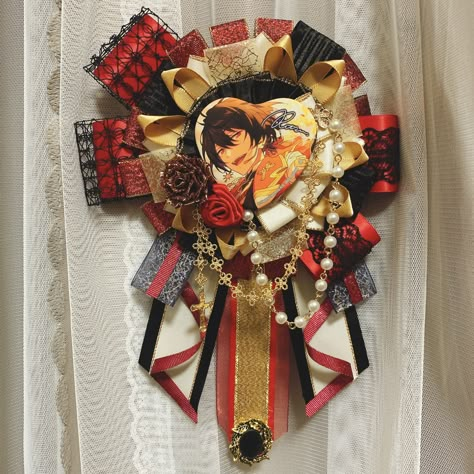 Ita Bags, Ribbon Rosettes, Ita Bag, Hair Clips Diy, Bag Pins, Japanese Aesthetic, Ribbon Design, Ensemble Stars, Ribbon Flowers