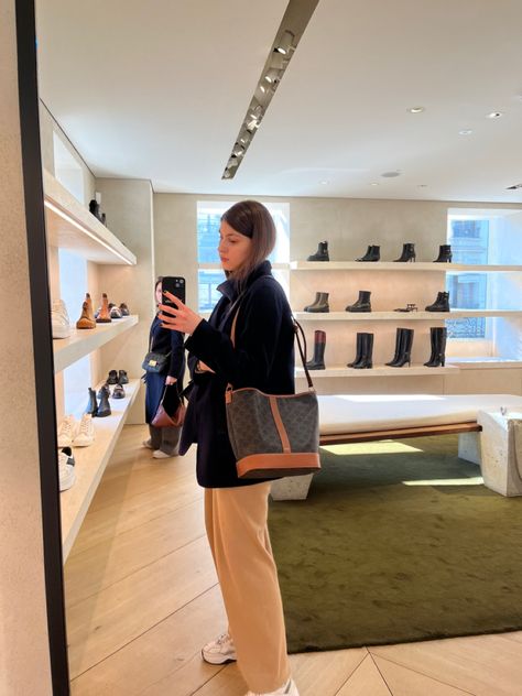 Celine Canvas Bag Outfit, Celine Triomphe Canvas Bag Outfit, Celine Bucket Bag Outfit, Celine Bag Outfit, Celine Bucket Bag, Bucket Bags Outfit, 2024 Wishlist, Wishlist 2024, Bag Outfit