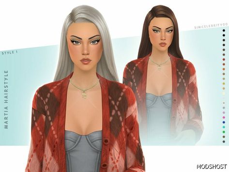 Download Martia Hairstyle for Sims 4 at ModsHost NOW! Grab this pin straight side parted long length hairstyle that comes in the 24 EA hair colors, is hat compatible, and is available for Teen-Elder feminine framed sims. #sims4cc #female #hair #sims #videogames #gaming Sims 4 Cas Mods, Sims 4 Anime, Pelo Sims, Sims 4 Game Mods, Sims Games, Sims 4 Dresses, Sims Four, Sims 4 Collections, Sims Hair