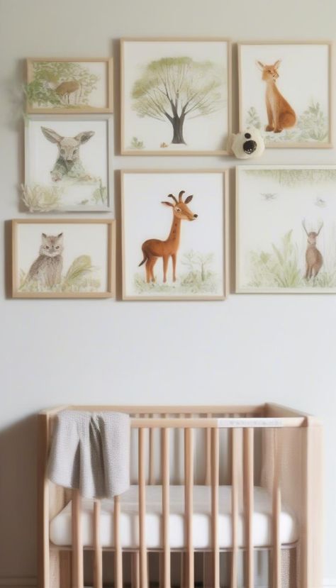 "Transform your nursery with adorable wall art that brings comfort and sweetness. 🌟" Christmas Nursery, Nursery Decor Ideas, Dreamy Space, Animals Christmas, Bring Happiness, Nursery Themes, Nursery Wall, Nursery Wall Art, Baby Animals