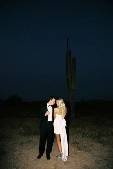 Scottsdale, Arizona elopement in the desert surrounded by Saguaro cactus at golden hour. Elegant bride and groom, film wedding photographer brazen honey films. Desert intimate wedding inspo. Arizona Wedding Photography, Desert Wedding Photography, Desert Disco Wedding, Simple Elopement Ideas, Film Vs Digital, Desert Wedding Photos, Film Elopement, Arizona Engagement Photos, Elegant Bride And Groom