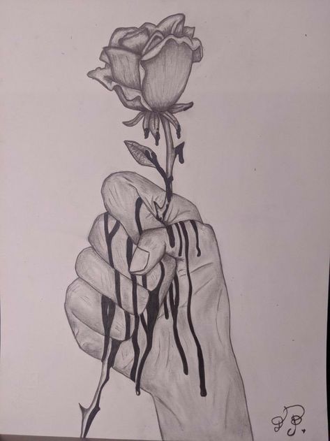 Unique Drawings With Meaning, Drawings With Meaning, Drawing Rose, Canvas Art Projects, Meaningful Drawings, Art Drawings Sketches Pencil, Dark Art Drawings, Easy Drawings Sketches, Art Drawings Sketches Creative