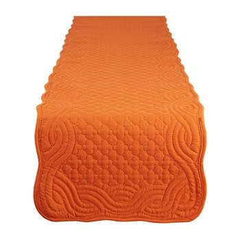 Orange Table Linens For The Home - JCPenney Thanksgiving Hosting, Farmhouse Table Runner, Farmhouse Table Runners, Orange Quilt, Orange Table, Fall Table Runners, Autumn Table, Harvest Table, Pink Table