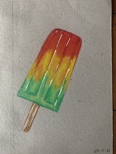 Popsicles Drawing, Popsicle Painting, Popsicle Drawing, Colored Pencil Artwork Ideas, Easy Popsicles, Pencil Artwork, Colored Pencil Artwork, Artwork Ideas, Color Pencils