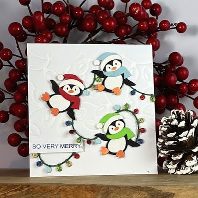 Spellbinders Christmas Cards, Penguin Christmas Cards, Christmas Card Background, Christmas Cards 2018, Tarjetas Pop Up, Christmas Scrapbook Pages, Cute Christmas Cards, Glimmer Hot Foil, Stamped Christmas Cards