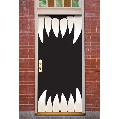 Halloween Door Decorations Classroom, Scary Teeth, Diy Halloween Door Decorations, Halloween Classroom Door, Halloween Garage Door, Halloween Diy Door, Halloween Classroom Decorations, Halloween Garage, Halloween Front Door Decorations