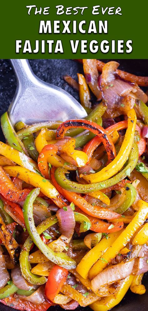 Mexican Side Dish, Mexican Fajitas, Fajita Veggies, Chipotle Copycat Recipes, Veggie Fajitas, Chipotle Copycat, Mexican Side, Sauteed Peppers And Onions, Fajita Vegetables