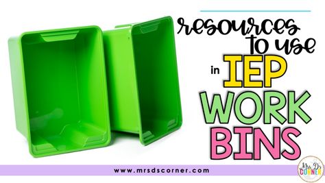 I talk a lot about using an IEP work bin system in the classroom.  But what kind of resources can you use to put in these work bins?  The short answer? Anything as long as it will help a student make progress towards his or her IEP goals.   If you are brand new to IEP […] Visual Motor Activities, Teaching Patterns, Work Bins, Special Needs Resources, Classroom Style, Work Habits, Living Skills, Iep Goals, Task Boxes