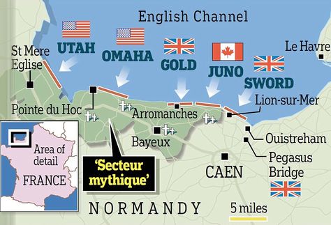 D-Day landings: This map shows where in Normandy British, US and Canadian troops landed from on June 6, 1944 Caen France, D Day Normandy, D Day Beach, D Day Invasion, Normandy Landings, Normandy Beach, D Day Landings, Better Late Than Never, Navy Veteran