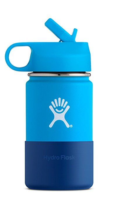 Wide Mouth 12 oz Kids Vacuum Insulated Stainless Steel Sippy Cup Water Bottle with BPA Free Straw Lid and Protective Silicone Flex Boot, Pacific Wide Mouth Water Bottle, Wide Mouth Bottle, Stainless Water Bottle, Big Bottle, Kids Water Bottle, Hydro Flask, Insulated Bottle, Sport Water Bottle, Wide Mouth